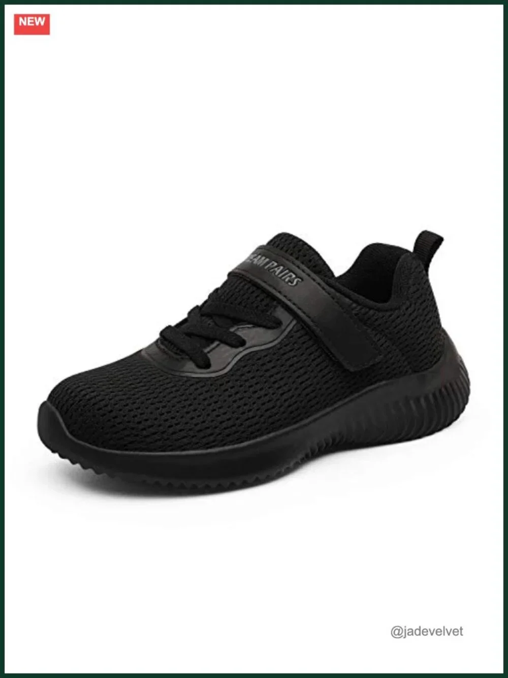 Kids Sneakers Hook-and-Loop Lightweight Breathable Running Tennis Shoes